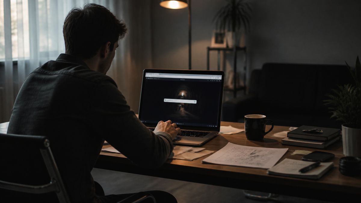 researcher using Ahmia to explore dark web links